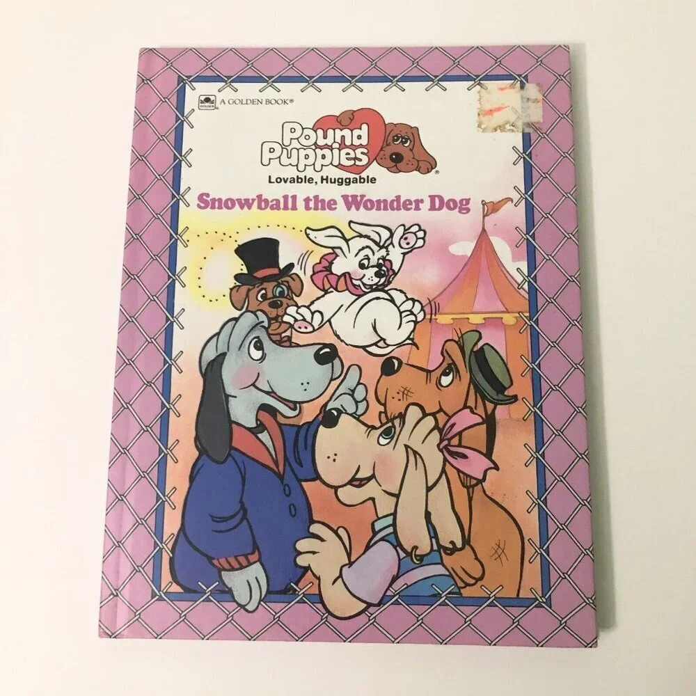 Vtg 1986 Pound Puppies Snowball the Wonder Dog A Golden Book